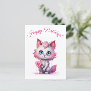 Cartão Postal Noivado Puro - Gatinho Bonito