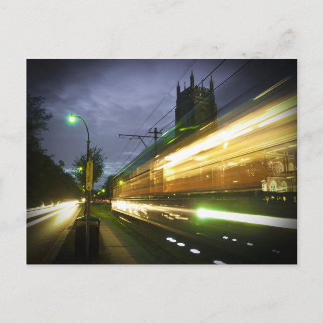 Cartão Postal NOLA Streetcar à Noite (Frente)