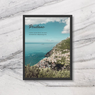 Cartão Postal Nome da Cidade de Viagem Roteiro Retro Foto Preto