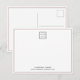 Cartão Postal Nome da Empresa de Logotipo Comercial Personalizad