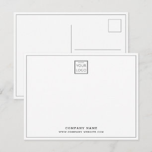 Cartão Postal Nome da Empresa Logotipo Empresarial Personalizado