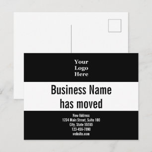 Cartão Postal Nome da Empresa Mudou Logotipo Anúncio de Mudança