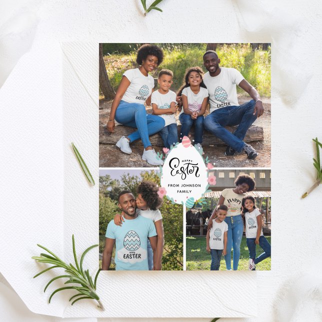 Cartão Postal Nome da Família de páscoas 3 Colagem de Fotografia (Criador carregado)