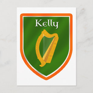 Cartão Postal Nome da família Kelly crest kelly