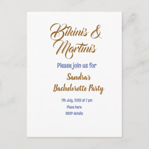 Cartão Postal nome da festa de despedida de solteira bikinis & m