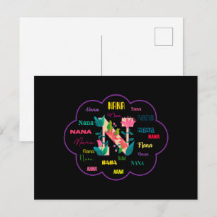 Cartão Postal Nome da Flor Floral Nana Inicial