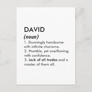Cartão Postal Nome David, Nome editável, Nome personalizado