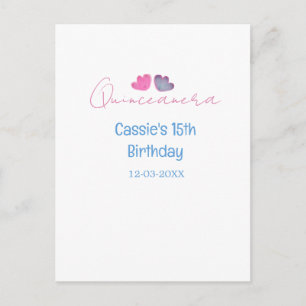 Cartão Postal nome de aniversário de 15 anos quinceanera flor az