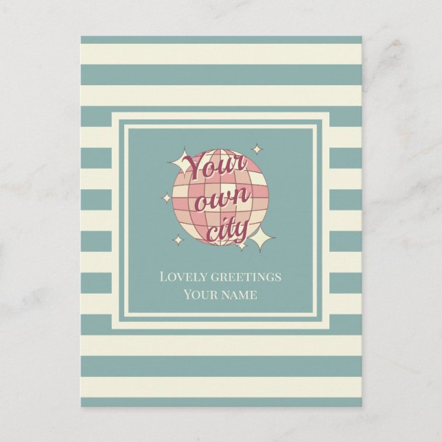 Cartão Postal Nome de cidade personalizada de bege bege lacrado  (Frente)