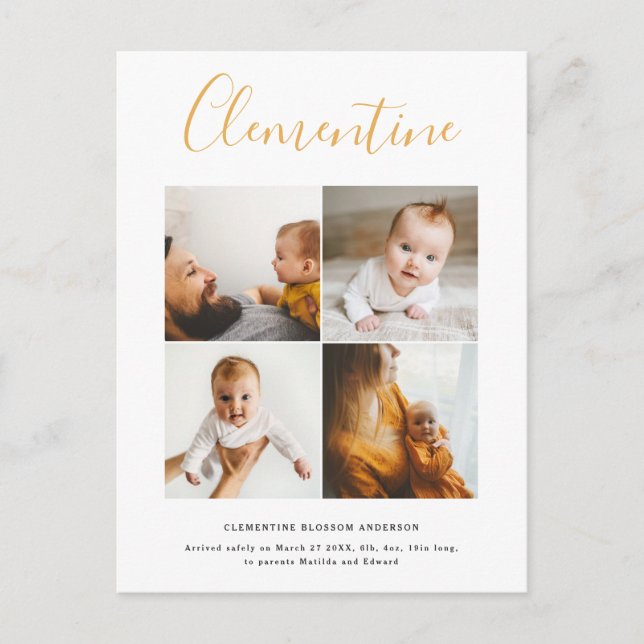 Cartão Postal Nome de roteiro moderno ponto polka foto multi (Frente)