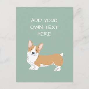 Cartão Postal Nome do Cão Personalizado Corgi