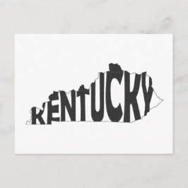 Cartão Postal Nome do Estado do Kentucky Word Art Black