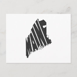 Cartão Postal Nome do Estado Maine Word Art Black