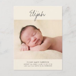 Cartão Postal Nome do extrato amarelo 1 - Anúncio de nascimento 