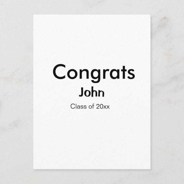 Cartão Postal nome do menino de graduação parabeniza data ano te (Frente)