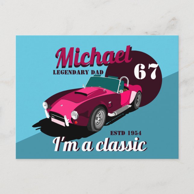 Cartão Postal Nome do pai lendário clássico de legendário de car (Frente)