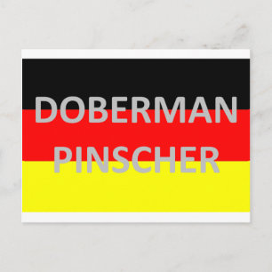 Cartão Postal nome doberman pinscher na bandeira da alemanha