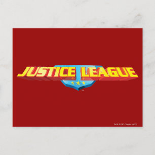 Cartão Postal Nome fino e logotipo blindado da Liga da Justiça