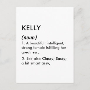 Cartão Postal Nome Kelly, Nome editável, Nome personalizado