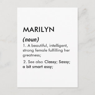 Cartão Postal nome Marilyn, nome editável, nome personalizado