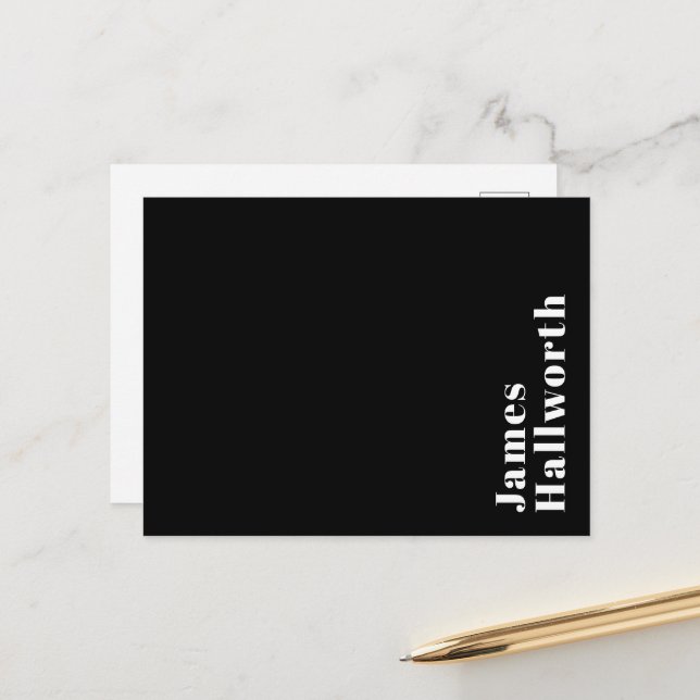 Cartão Postal Nome Moderno Retroativo Editável do na moda (ou ou (Frente/Verso In Situ)