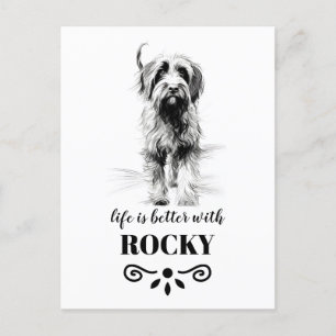 Cartão Postal Nome personalizado do cachorro do Griffon apontado