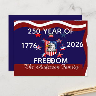 Cartão Postal Nome Personalizado, Família & Liberdade América 25