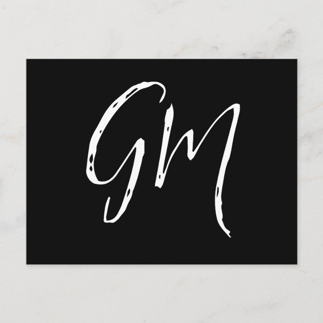 Cartão Postal Nome personalizado Iniciais personalizados com dua (Frente)