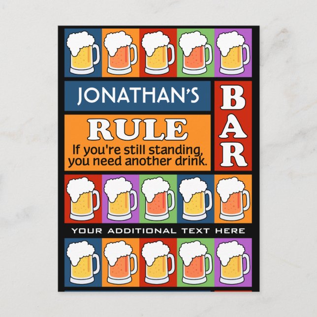 Cartão postal NOME PERSONALIZADO Pop de CERVEJA (Frente)