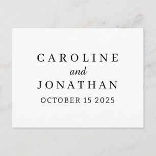 Cartão Postal Nome Personalizado Simples Moderno Casamento Elega