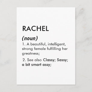 Cartão Postal Nome Rachel, Nome editável, Nome personalizado