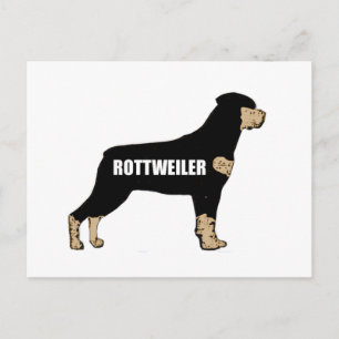 Cartão Postal Nome Rottweiler silo preto e bronzeado