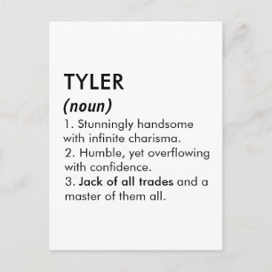 Cartão Postal Nome Tyler, Nome editável, Nome personalizado