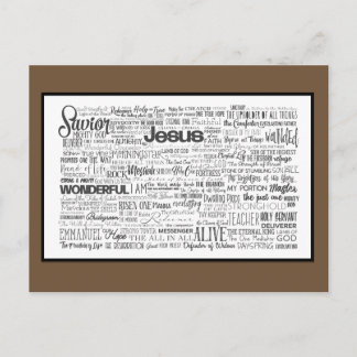 Cartão Postal Nomes de Deus branco castanho