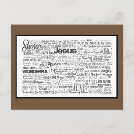 Cartão Postal Nomes de Deus branco castanho