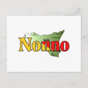 Cartão Postal Nonno com Mapa da Sicília