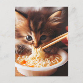 Cartão Postal Noodles Adoráveis Que Comem Gatinhos