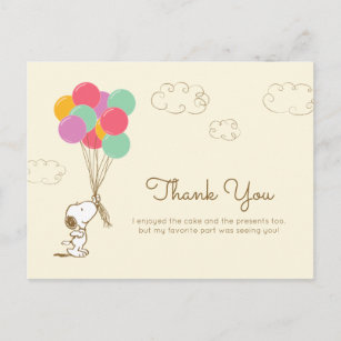 Cartão Postal Noopy e Balões Aniversário   Obrigado