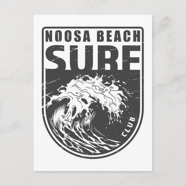 Cartão Postal Noosa Beach Surf Club, Austrália Emblem (Frente)