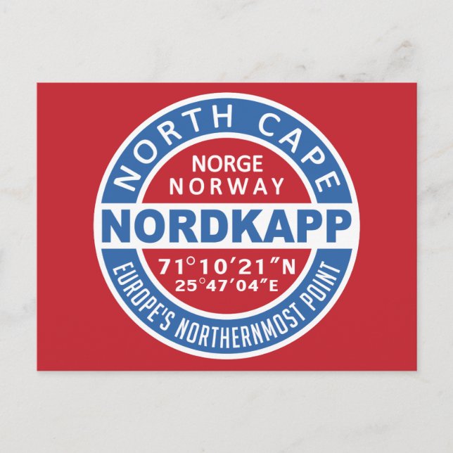 Cartão postal NORDKAPP Noruega (Frente)