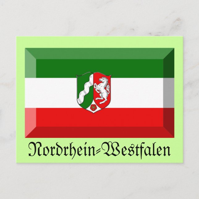 Cartão Postal Nordrhein-Westfalen Flag Gem (Frente)