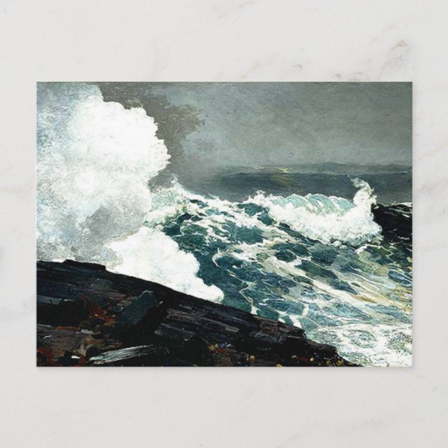 Cartão Postal Noreaster - Winslow Homer trabalho de arte (Frente)