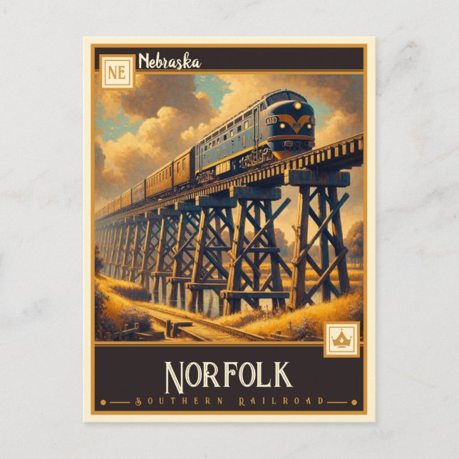 Cartão Postal Norfolk, Nebraska | Antigo (Frente)