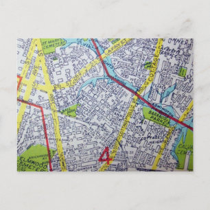 Cartão Postal Norfolk, VA Vintage Map