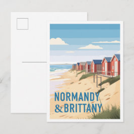 Cartão Postal Normandia e Bretanha França Arte Viagem Vintage