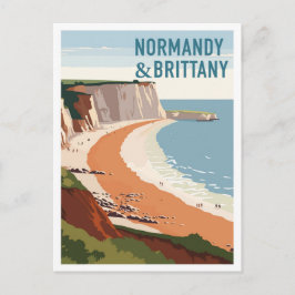 Cartão Postal Normandy and Brittany France vintage Travel
