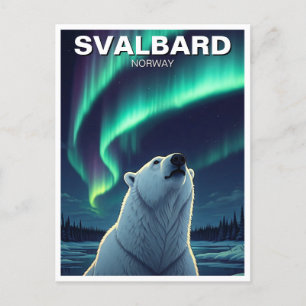 Cartão Postal Norte do Urso Polar ilumina Svalbard Noruega