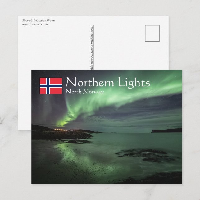 Cartão Postal Norte Lights Noruega (Frente/Verso)