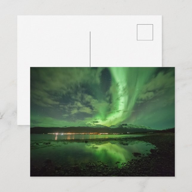 Cartão Postal Norte Lights Noruega (Frente/Verso)