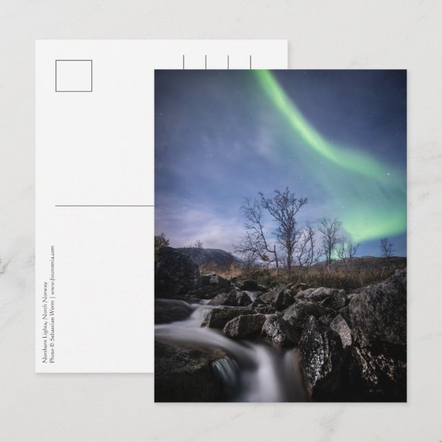 Cartão Postal Norte Lights Noruega (Frente/Verso)